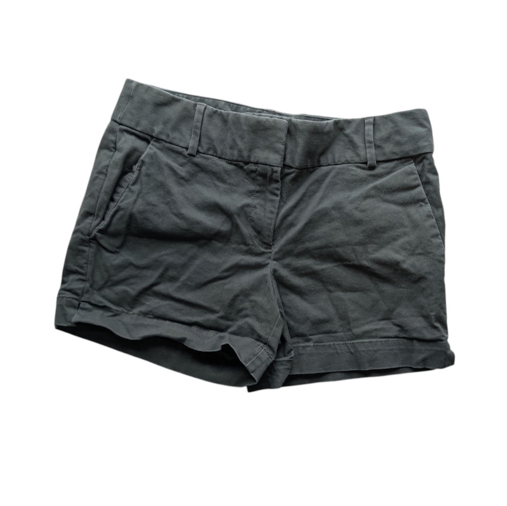 LOFT Olive Green Utility Chino Shorts Size 4 Soft Twill Mid-Rise Neutral